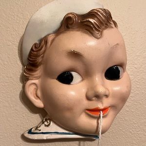 1940’s Vintage Sailor Chalk-Ware Kitchen String Holder